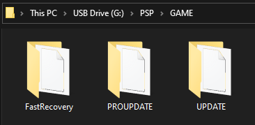 PRO and Infinity files on PSP memory card